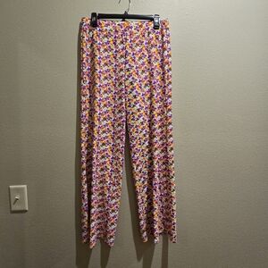 Jude Connally Multi Color Abstract Flower Pull-On Soft Stretch Size S NWOT